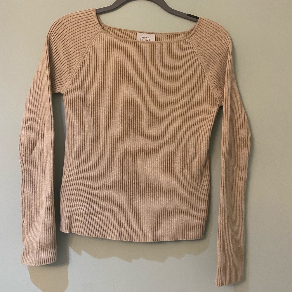 Loft Beige Cableknit Sweater